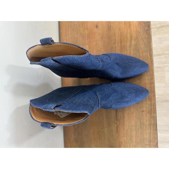 NEW Marc Fisher LTD Carissa Pull On Ankle Bootie Navy Denim Women’s size 7.5 - Picture 10 of 14